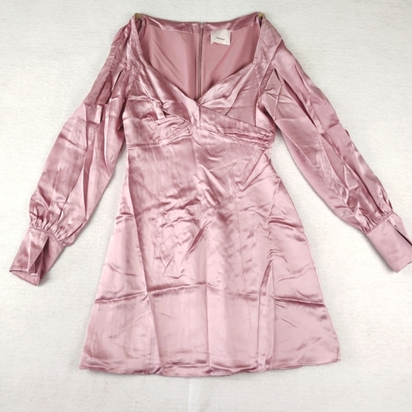 Cinq A Sept Elegant Pink Satin Dress Size XS - Picture 3 of 6